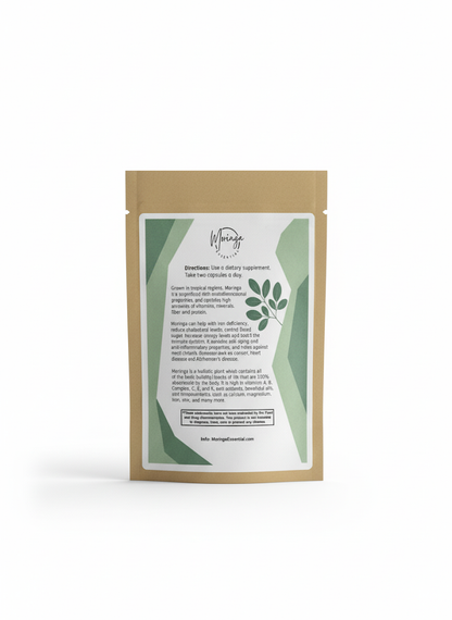 Organic Moringa Oleifera 60-Capsule Bag
